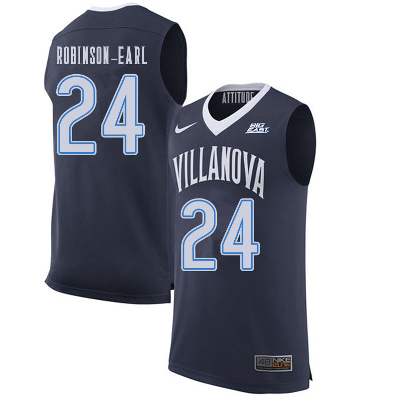 Men #24 Jeremiah Robinson-Earl Villanova Wildcats College Basketball Jerseys Sale-Navy - Click Image to Close